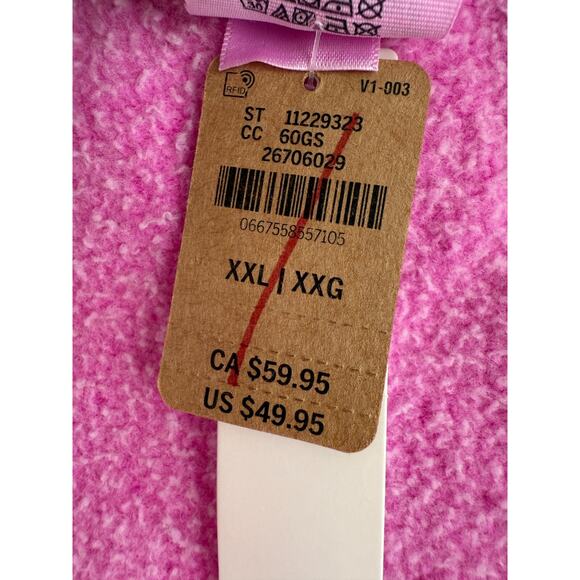 Victoria's Secret PINK Long Sleeve Half Zip Pink Sweatshirt w/Pockets Size XXL - Picture 8 of 15